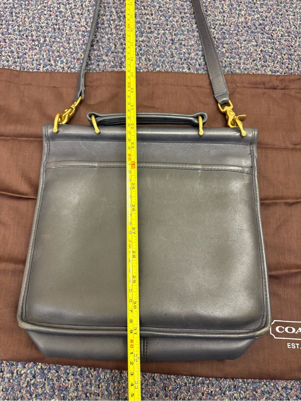 Coach 90’s Willis bag leather purse 9927-Midnight Navy GOOD Condition! -see pics - Picture 10 of 16